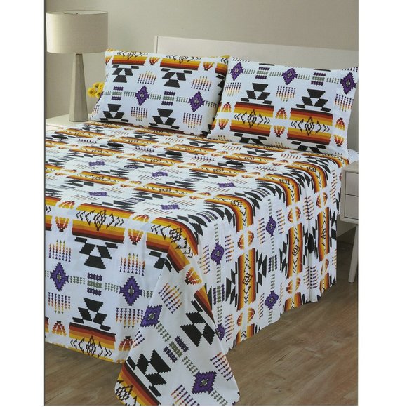 Aztec Print Bed Sheets Set 4 Piece Deep Pocket Queen & King Size bedsheets set - Picture 3 of 3